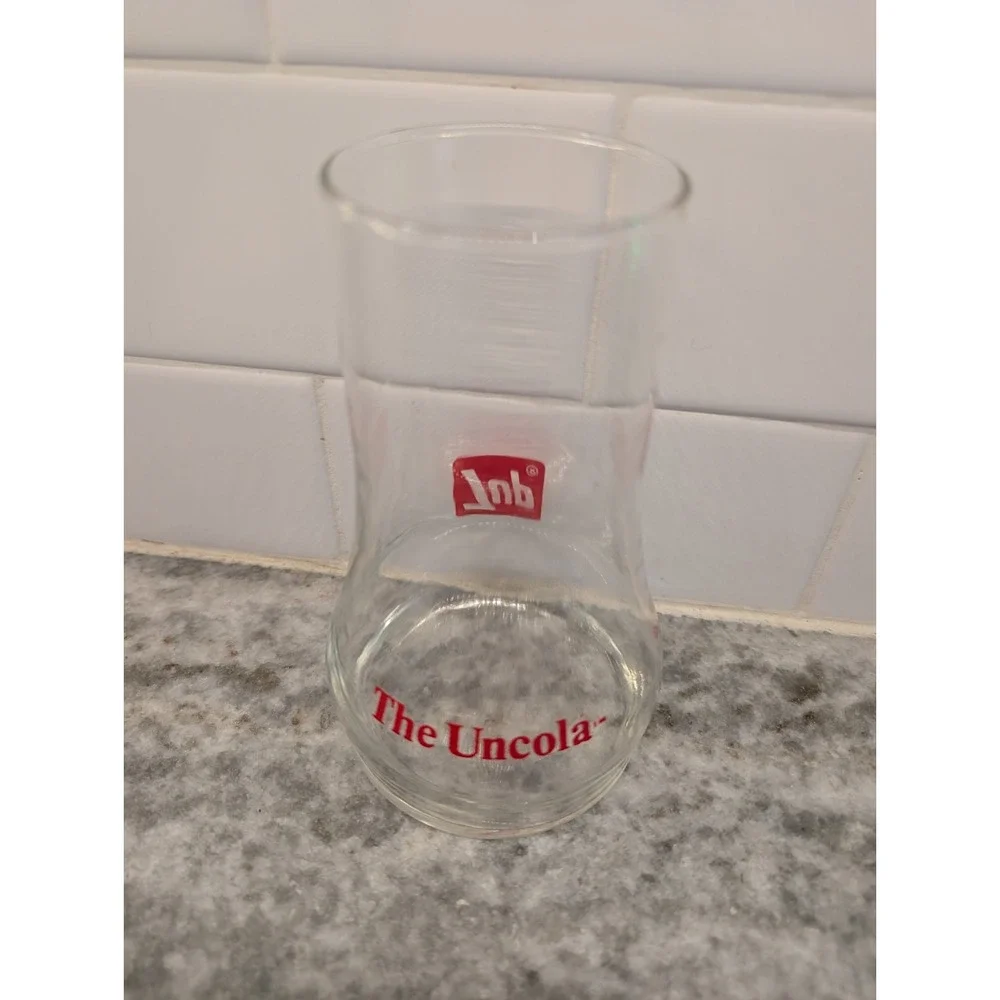 Vintage 7Up The Uncola Upside Down Glass Seven-Up Co Drinking Glasses Set Of‎ 2